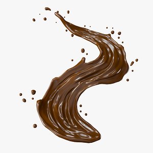 Chocolate Splash Curve 3D model