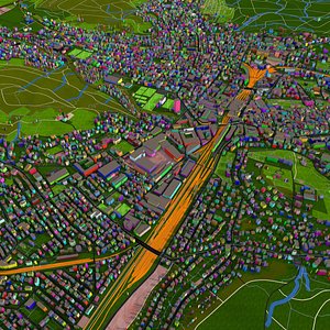 road building architecture city 3D model