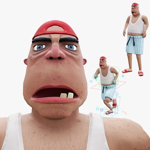 3D model Doug - Rigged Animated Looney Character Low-poly