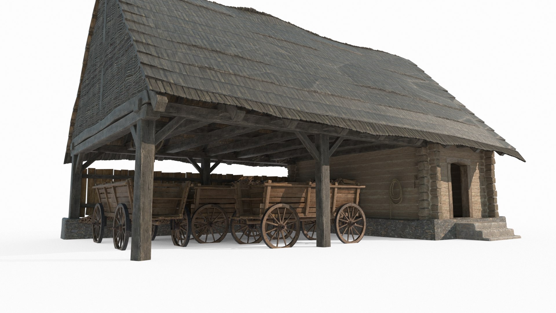 3D Medieval Architectural Storage Room - TurboSquid 2388575