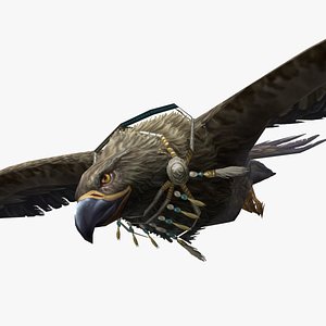 3D Animated eagle with necklace model