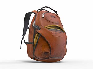 realistic old backpack model