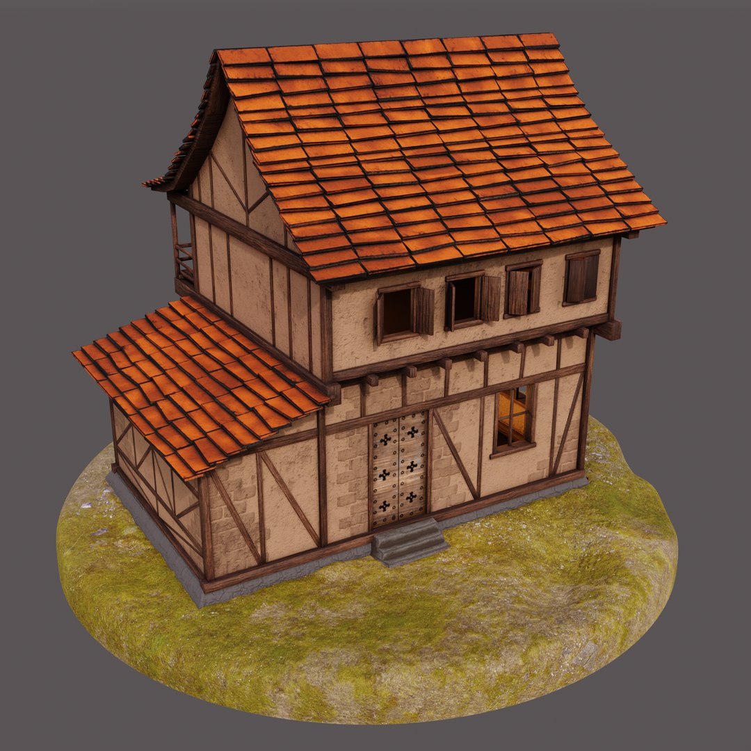 3D House Medieval Low-poly - TurboSquid 1680102