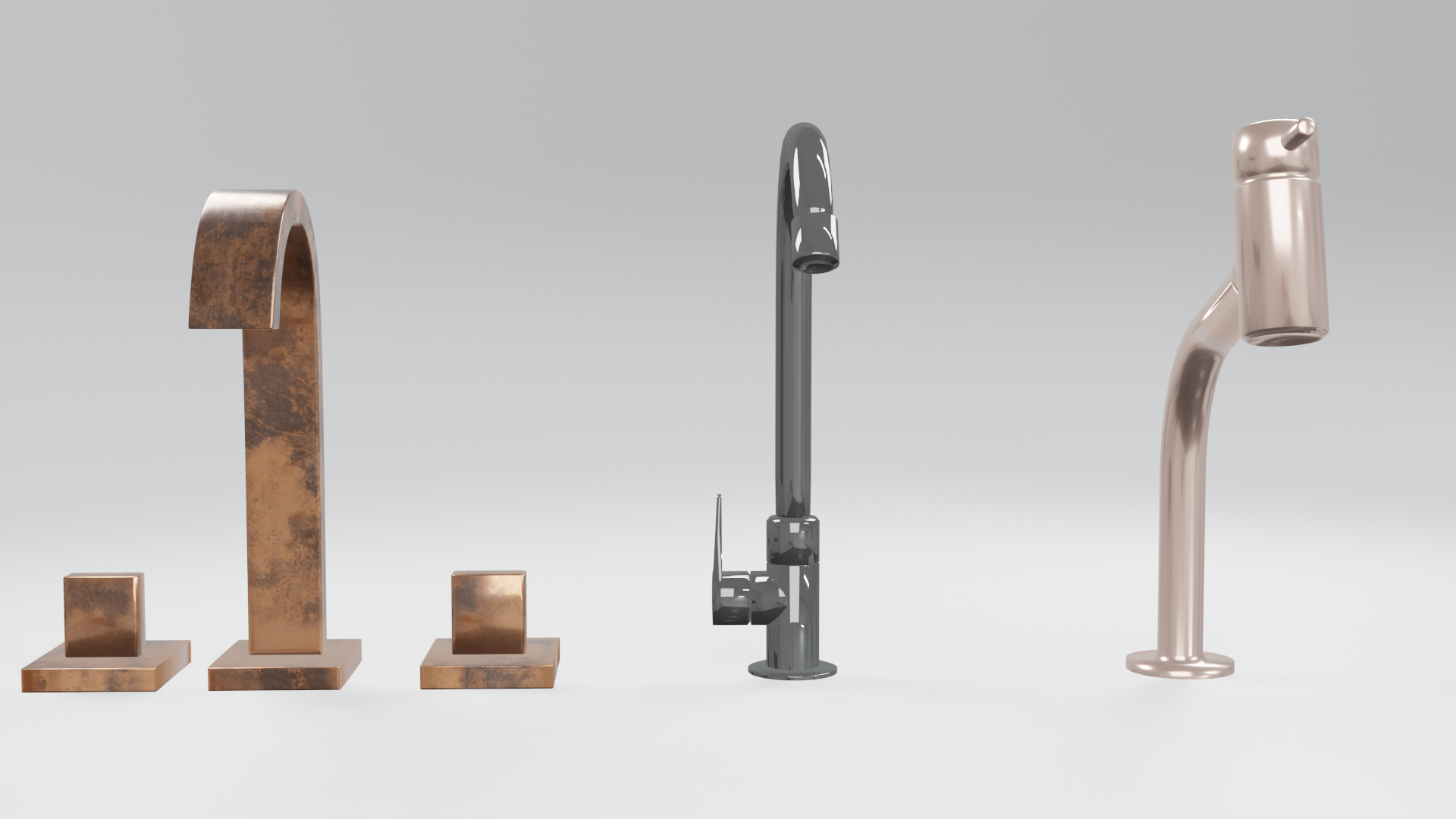 3 Metal Faucets 3D Model - TurboSquid 2089715