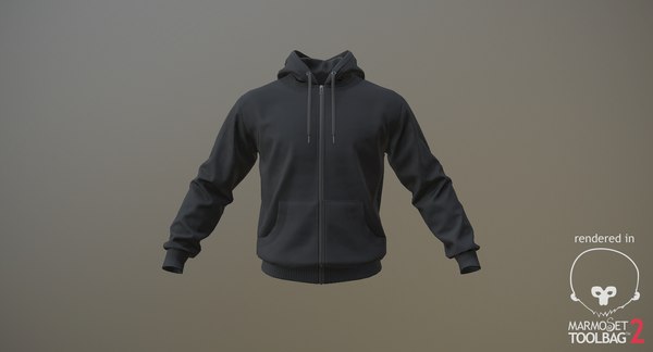 3D realistic black hoodie 02 model - TurboSquid 1299186