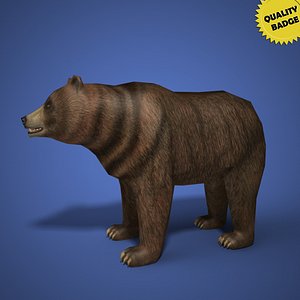 Real Time Game Bear 3d Model