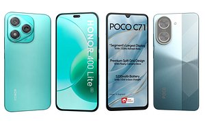 HONOR 400 Lite Green And Xiaomi Poco C71 Blue