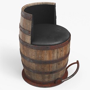 3D Barrel Pub Chair Dirty model