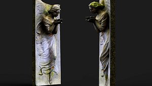 3D ancient temple wall nymph monument PBR photogrammetry model