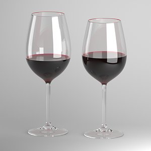 glass wine red 3D model
