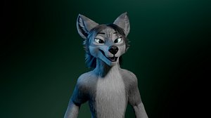3D Helena Anthro Wolf