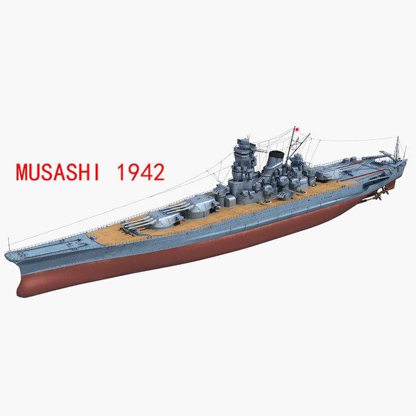 D Japanese Battleship Musashi Turbosquid Ubicaciondepersonas Cdmx Gob Mx