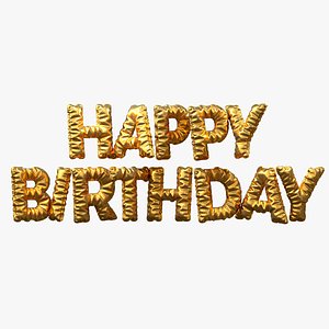 Happy birthday golden balloon letters