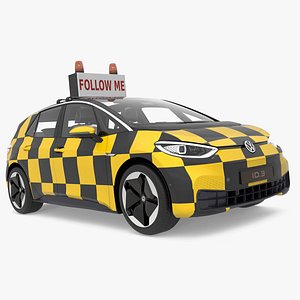 3D Volkswagen ID3 Follow Me Airport Vehicle