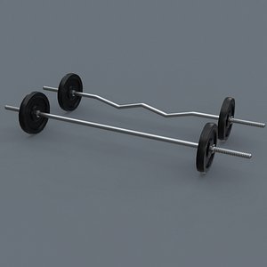 PBR Adjustable Barbell Set A2 3D model