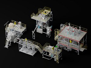 3D Industrial Processing Plant Equipment Pack model