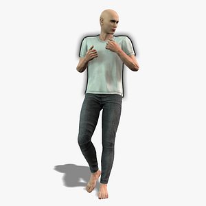 Realistic Bald Male 3D Character 3D model