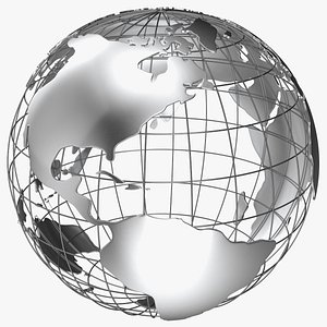 Wire Frame Globe Chrome