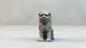 3d lion statue chinese model