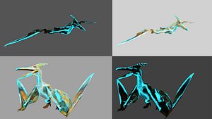 3D Pterosaurs Dinosaur Animated Game Asset