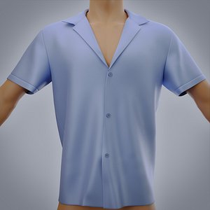 Blue Male silk shirt