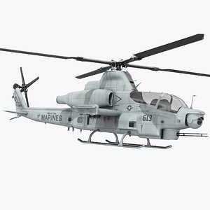 3D Bell AH-1Z Attack Helicopter Rigged for Maya