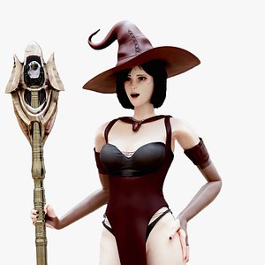 Lady Witch Game Ready Character 3D model
