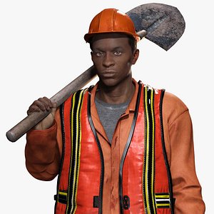 Realistic Construction Worker in Safety Gear