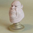 fat male head 3d model