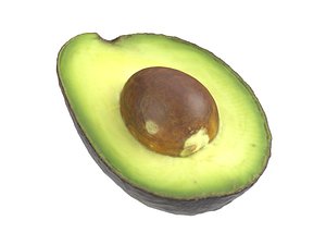 3D model photorealistic scanned avocado half