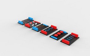 3D Ninja Courses set 02 3D model