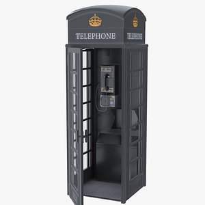 London Phone Box Black