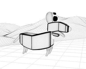 3D dog cartoon animal mammal