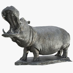 Hippopotamus  Statue 3D model