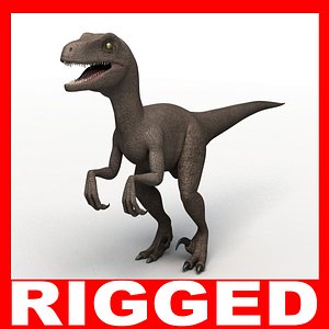 velociraptor dinosaur din00 3d c4d