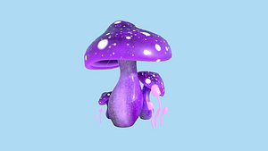 Fantasy Mushroom A09 Purple - Scene Backdrop Design 3D model