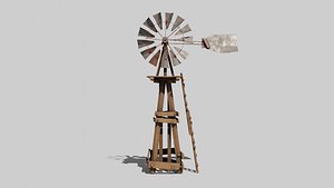 old wooden Windmill 4k pbr textures 3D