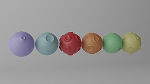 Cartoon Cute Planet Moon Star Collection 1 3D model