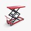 Mesa elevadora de tijera animada roja