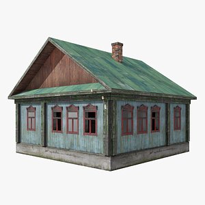 3D abandoned wooden house 5