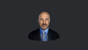 3D John Locke from Lost- Realistic bust head ready 3d Model