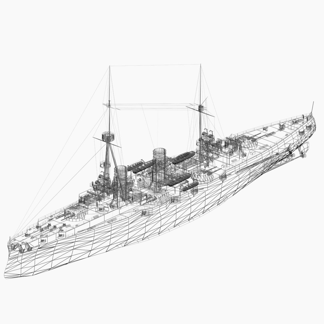 3dsmax Armored Cruiser Bluecher Imperial