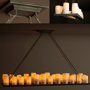 3D pillar candle rectangular chandelier