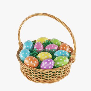 3D Easter Eggs Basket 03
