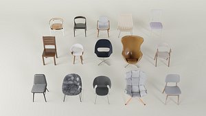 Chairs models  16 pieces models model