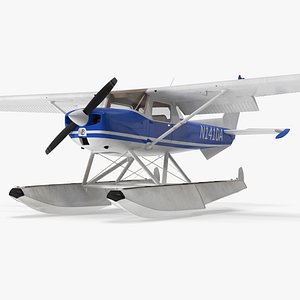 Seaplane with Floats Cessna 150 3D
