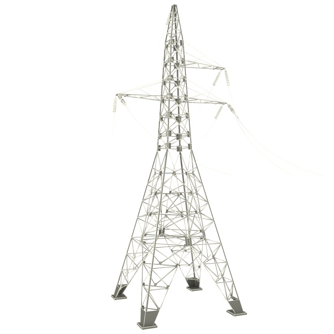 power line 3d obj