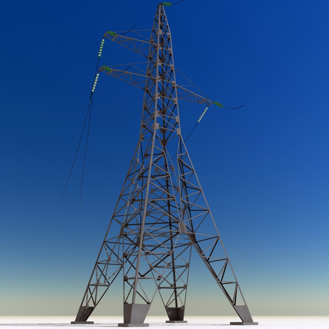 power line 3d obj