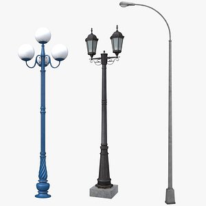 3D 3 Street Lights UHD