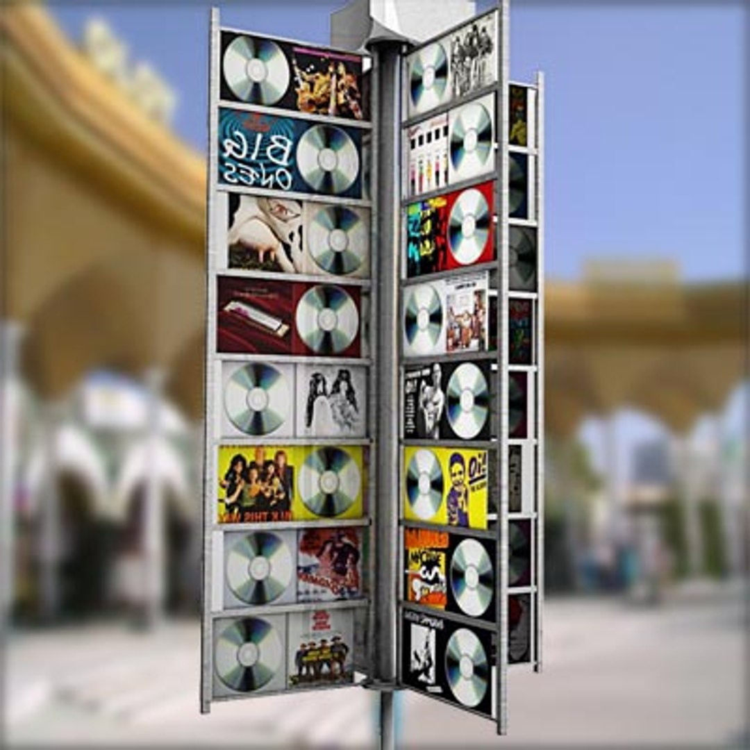 Cd Display Rack Stores 3d Model